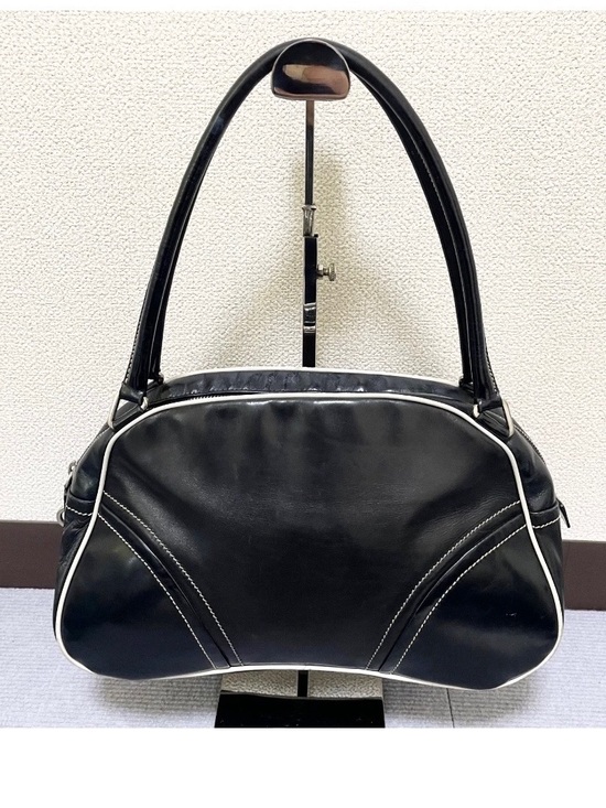 Prada Handbags - Prada⭐️Black vintage Leather Bowling Bag! Offers Always welcome!!